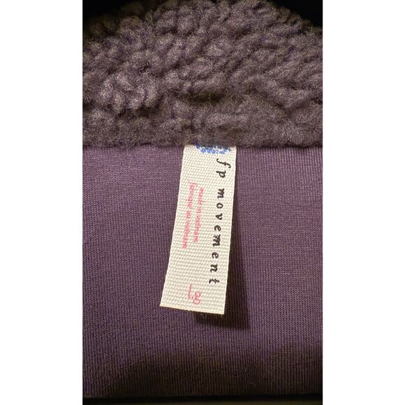Free People FP Movement Fleece Jacket Yellow Purple Ombre L Large Hit the Slopes - Picture 3 of 8